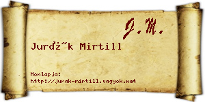 Jurák Mirtill névjegykártya